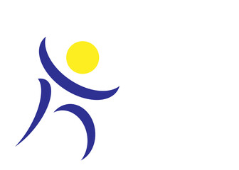 Logo. Abstract sportsman. Vector graphics and design.