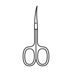 Scissors vector icon.Outline vector icon isolated on white background scissors.