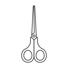 Scissors vector icon.Outline vector icon isolated on white background scissors.