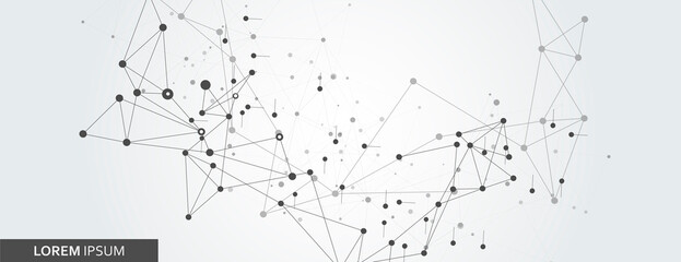 Fototapeta premium Line connect. Science technology concept. Social network. Data science technology vector background