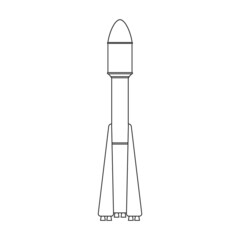 Space rocket vector icon.Outline vector icon isolated on white background space rocket.