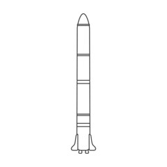 Space rocket vector icon.Outline vector icon isolated on white background space rocket.