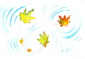 Fototapeta na wymiar autumn leaves illustration