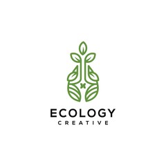 ecology logo design vector template