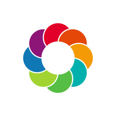 colorful circle icon, colored circle logo for presentation display or logo