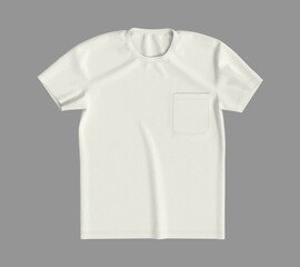 men's short-sleeve raglan t-shirt mockup with a pocket, design presentation for print, 3d illustration, 3d rendering