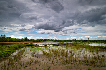 See mit Spiegelung Wolken