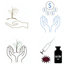 Naklejka premium set of hand drawn icons