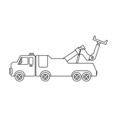 Truck tow vector icon.Outline vector icon isolated on white background truck tow.