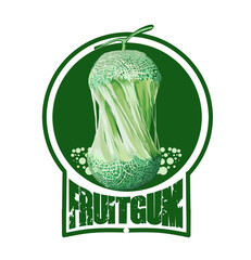 green melon fruit gum logo illustration vector