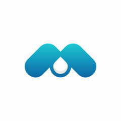 Letter M water drop logo icon design template elements
