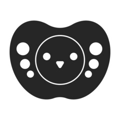 Pacifier vector icon.Black vector icon isolated on white background pacifier.