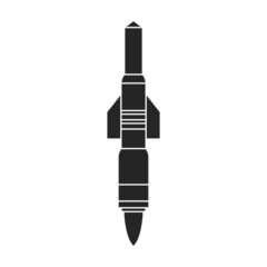 Ballistic missile vector icon.Black vector icon isolated on white background ballistic missile.