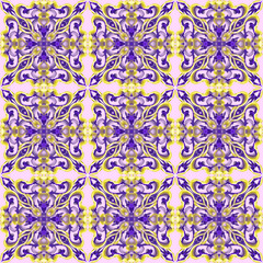 Seamless abstract geometric floral monochrome surface pattern