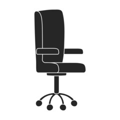 Chair office vector black icon. Vector illustration armchair office on white background. Isolated black illustration icon of chair office.