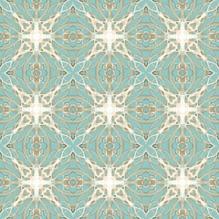 Seamless abstract geometric floral monochrome surface pattern