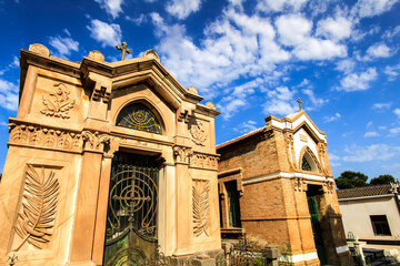 Beautiful cemetery in La Union village in Spain