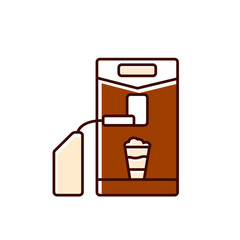 Cappuccino and latte coffee machine flat icon. Color filled symbol. Isolated vector illustration