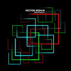 Simple abstract modern style background made of squares with several colors. Vector illustration