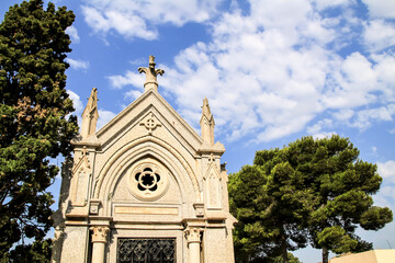 Beautiful cemetery in La Union village in Spain