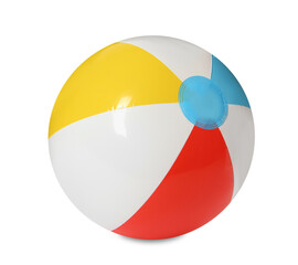 Inflatable colorful beach ball isolated on white