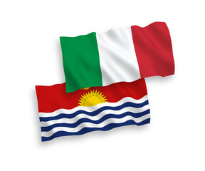 Flags of Italy and Republic of Kiribati on a white background