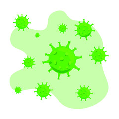 Virus Corona vectors. Corona Virus in Wuhan. Blue Background. Vector Illustration