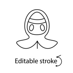 Cyberpunk wear hood outline icon. Futuristic mask. High tech technology. Future with robot technology