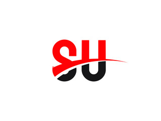 SU Letter Initial Logo Design Template