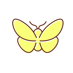 Silkworm flat icon. Silk material. Fabric feature. Textile industry. Smooth natural material