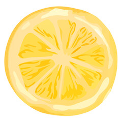 Isolated abstract illustration of a lemon on a white background. Ingredient for cooking