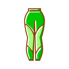 Stretching leggings flat icon. Homewear and sleepwear. Color filled symbol. Isolated vector illustration