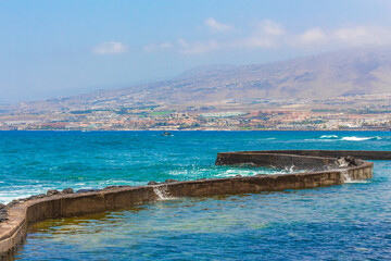Landscape Playa de las Americas Canary Spanish island Tenerife Africa.