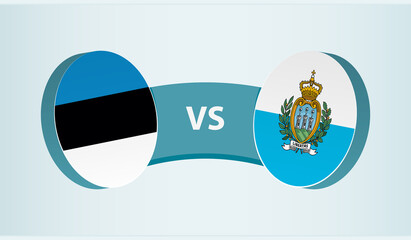 Estonia versus San Marino, team sports competition concept.