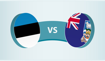 Estonia versus Falkland Islands, team sports competition concept.