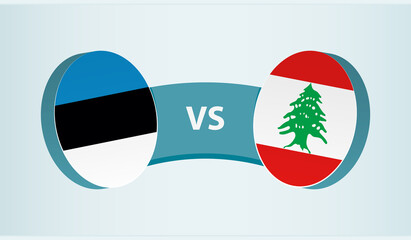 Estonia versus Lebanon, team sports competition concept.