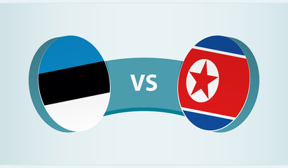 Estonia versus North Korea, team sports competition concept.