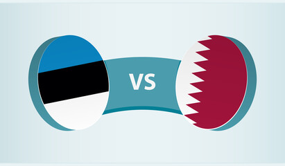 Estonia versus Qatar, team sports competition concept.