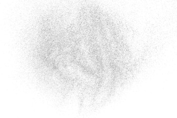 Distressed black texture. Dark grainy texture on white background. Dust overlay textured. Grain noise particles. Rusted white effect. Grunge design elements. Vector illustration, EPS 10.