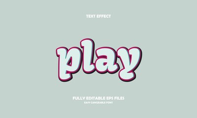 Editable text effect play title style