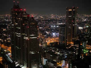 都庁展望台から見た西新宿の夜景