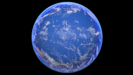 Realistic and detailed Earth, Pacific Ocean