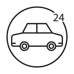 24 hours car service icon vector illustration