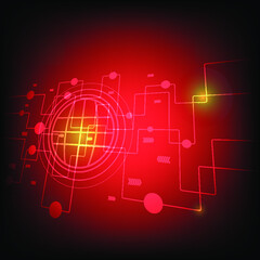 Vector illustration of technology hi-tech communication and red gradient background 