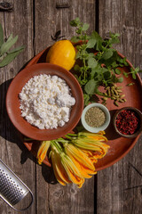 fresh zucchini flowers for stuffing