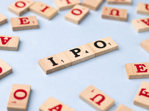 Assam, India - March 30, 2021 : Word IPO Written On Wooden Cubes Stock Image.