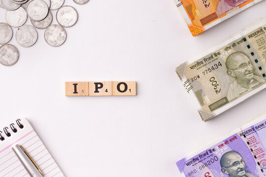 Assam, India - March 30, 2021 : Word IPO Written On Wooden Cubes Stock Image.