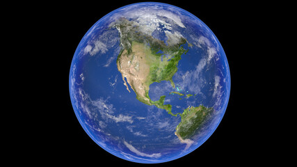 Realistic and detailed Earth, North America and Oceans