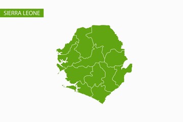 Sierra Leone green map detailed vector.