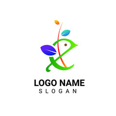 E letter logo design bird shaped vector